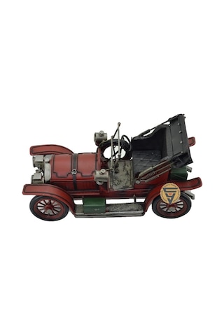 Dekoratif Nostaljik Metal Vintage Rustik Klasik Araba Kızmızı