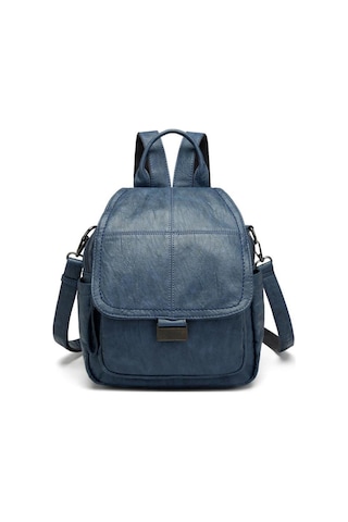 Yıkama Deri Sırt Askılı Kadın Çantası 21-k Barcelona 1908 Lacivert