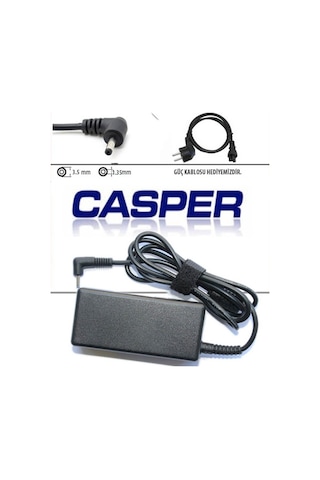 Casper C350, 19v 2.1a 45w 3.5 1.35mm Notebook Adaptörü, Laptop Şarj Cihazı