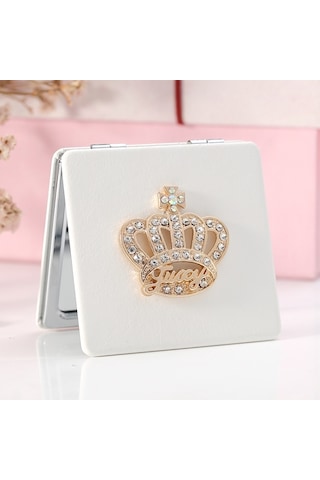 Ctbx Rhinestone Taç Katlanır Küçük Makyaj Aynası