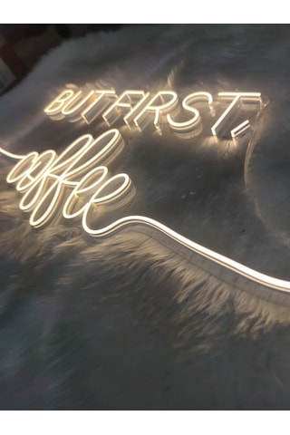 But First Coffe Neon Tabela 80x35