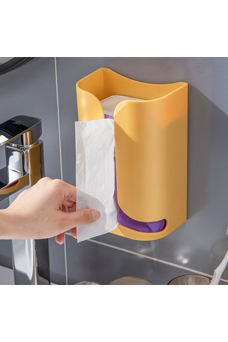 Reedark Yeşil Abs Çift Kullanimlı Duvar/tablo Montajlı Havlu-çöp Poşeti Depolama Kutusu, T-şekilli Çıkışlı, Deliksiz Yapıştırıcı İle Kolay Kurulum Yeşil