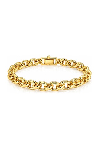 Kalın Oval Zincir Altın Kaplama Çelik Bileklik Gold Gold Kalın Oval Zincir Altın Kaplama Çelik Bileklik Gold Gold