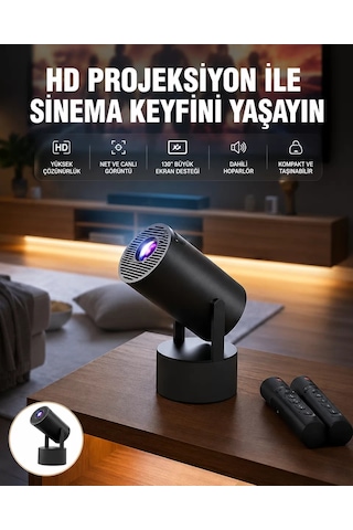 Northcity Akıllı Projeksiyon Cihazı Karaoke Mikrofonlu 1080p Android Yeni Nesil