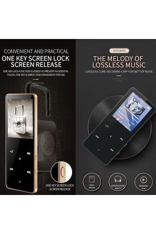 Springsun 4gb Altın Bluetooth Mp3/mp4 Çalar - 1.8" Dokunmatik Ekran, Ses Kaydı, Fm Radyo, Harici Hoparlör, Ses Kalitesi Ve Hafıza Genişletme Desteği