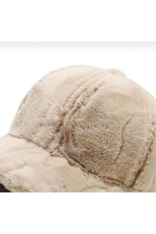 Kadın Kışlık Soft Peluş Kep Şapka Bej