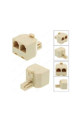 RJ11 6P4C 2'li Telefon Hattı Çoklayıcı Y-Splitter Adaptörü