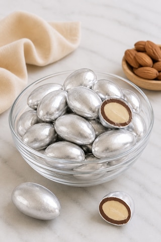 Parlak Gümüş Badem Draje 250 G