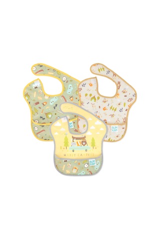 Bumkins Superbib Önlük 3'Lü Paket - Happy Campers Çok Renkli