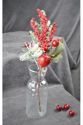 1 Adet 30 Cm Yapay Yılbaşı Çiçeği Dekoratif Yılbaşı Çiçek New Year Christmas- Çok Renkli