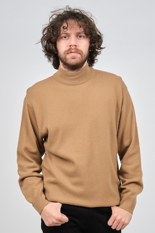 Ida Erkek Lambswool Yarım Balıkçı Kazak 0593161 Camel Camel