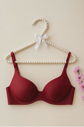 Bordo Lazer Kesim Yarım Destekli Balensiz Sütyen Bordo Bordo Lazer Kesim Yarım Destekli Balensiz Sütyen Bordo
