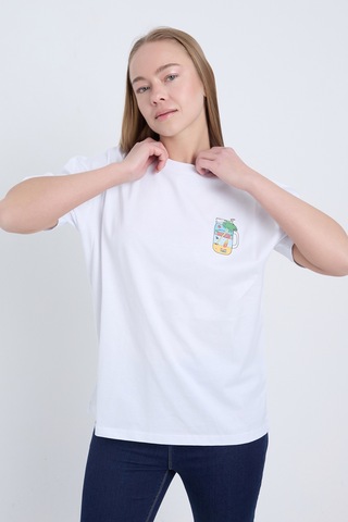 Velvoria Unisex Oversize Beyaz Summer T-shirt