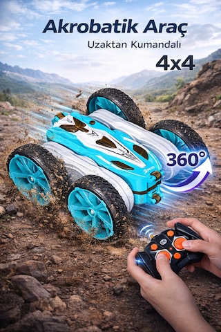 Uzaktan Kumandalı 360 Derece Dönen Akrobatik Şarj Edilebilir Işıklı Rc Oyuncak Araba Mavi Mavi Uzaktan Kumandalı 360 Derece Dönen Akrobatik Şarj Edilebilir Işıklı Rc Oyuncak Araba Mavi Mavi