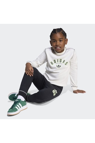 Adidas Jx5261 Crew Set Çocuk Eşofman Takımı BEYAZ