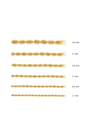Halat Bileklik 5 Mm 14 Ayar Altın Altın