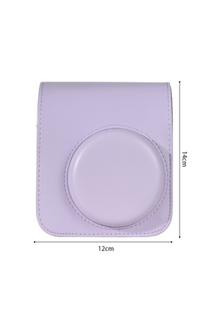Maiyame Fujifilm Mini 12 İçin Mor Pu Kamera Kılıfı, Manyetik Kanca Ve Ayarlanabilir Çıkarılabilir Askı İle Koruma Torbası