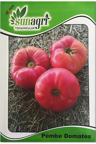 Bykurt Sunagri Pembe Köy Domatesi Tohumu - Açık Tarla İçin Sert Kabuklu Pembe Renkli Lezzetli Pembe Köy Domatesi