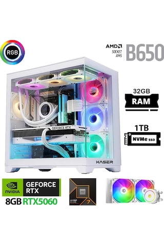 Xaser Lexus X590 R7-7800X3D 32 GB 1 TB M.2 NVMe SSD 8 GB RTX5060 Free Dos Masaüstü Oyuncu Bilgisayarı