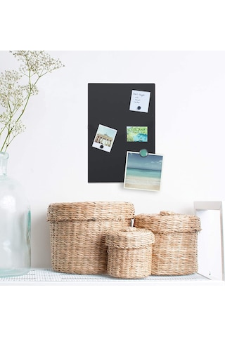 Mıknatıslı Pano , 50X32 Cm Siyah Dekoratif Metal Magnet Panosu