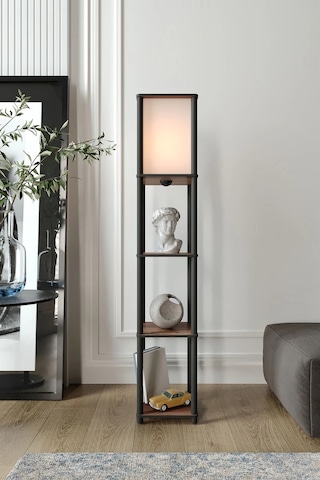 Ravilo Sakura Raflı Lambader Ceviz, 1. Sınıf Mdf Ve Pvc Başlık Ceviz