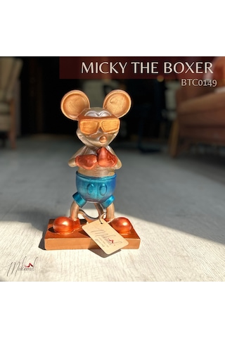 Boksör Mickey Mickey Fare Heykeli, Dekoratif Boks Heykeli, El...