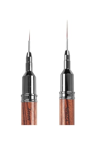 Ahşap Çift Uçlu 7-12mm Nail Art Liner Çizim Ve French Fırçası Kapaklı Wnln-07/12