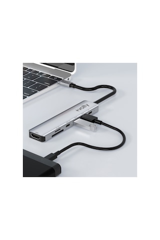 Type-c Çoğaltıcı Hub 7 İn 1 4k Hdmı, 100w Pd, Sd/tf, Usb 3.0, Alüminyum V0301004 Standart
