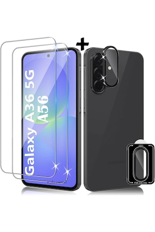 Samsung Galaxy A36 A56 Uyumlu Lens Koruyucu Cam +9h Ekran Cam Set