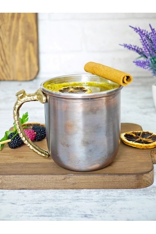 Modabakir Kupa Bardak Bakır Premium Kahverengi