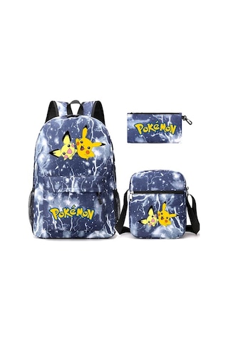 Net Edge 3 Adet/takım Anime Pokemon Pikachu Sırt Çantası Erkek Ve Kız Hafif Çanta Hildren Okul Çantası Öğrenci Kawaii Sırt Çantası L9skps Diğer