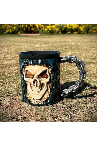 Dükkan Design Ghost Rider Kabartmalı Seramik Kupa Çok Renkli