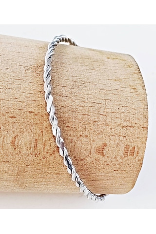 Lilahgümüştr Gümüş Burgulu Kadın Bilezik