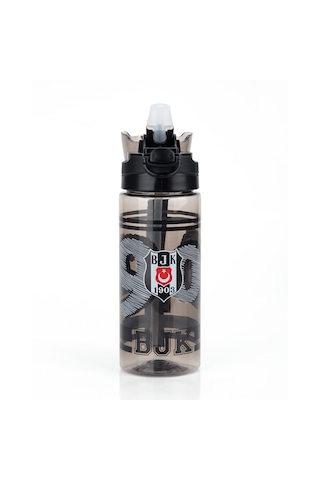 Beşiktaş Lisanslı 500ml Pipetli Kilitli Kapaklı Siyah Matara - Orijinal Bjk Taraftar Suluk Siyah - Beyaz