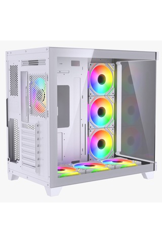 F7-pro Argb Ön Panel Ve Kumandalı Fanlar Atx Gaming Beyaz Kasa