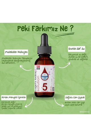 Dolar Kimya Lugol İyot Çözeltisi %5 100 Ml Roll-on Şişe Lügol Pharma Grade Lugols Iodine