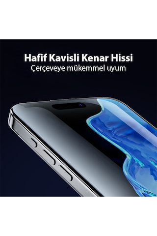 Ally Apple iPhone 15 Pro Uyumlu Full Hd Kırılmaz Cam Ekran Koruyucu