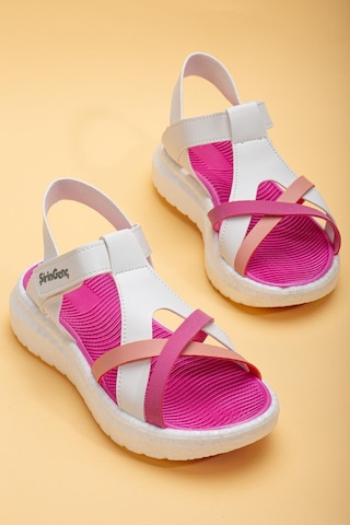 Şirinbebe Şiringenç Yüz Direkli Çapraz Bantlı Ortopedik Fuşya Beyaz Kız Bebek Kız Çocuk Sandalet-3095-fuşya Beyaz Fuşya Beyaz