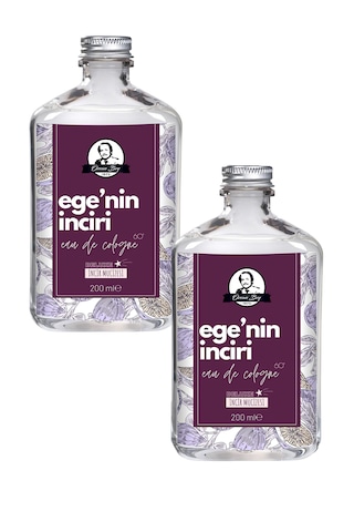 Deluxe Seri Ege'nin İnciri Kolonyası Parfümlü İncir Çiçeği Kokulu Kolonya 200 Ml X 2 Cam Şişe