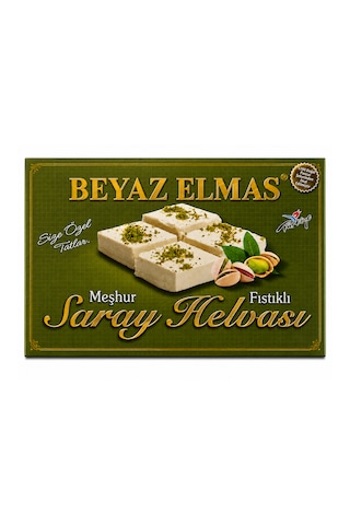 Beyaz Elmas Beyas Elmas Fıstıklı Saray Helvası 400 Gr - %100 Doğal Pancar Şekerli
