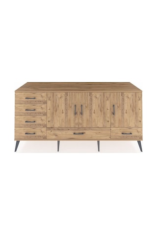 Kronos Konsol 4 Raflı 6 Çekmeceli 3 Kapaklı 176x59x83 Çam-çam/çam Atlas Çam