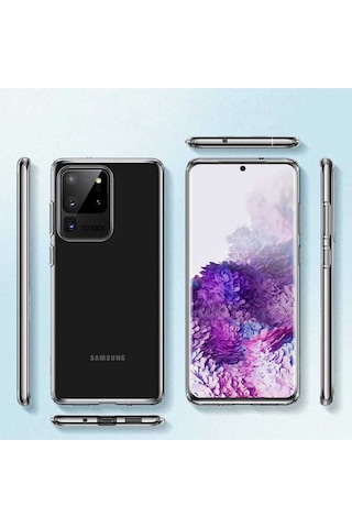 Galaxy S20 Ultra Kılıf Zore Süper Silikon Kapak Renksiz