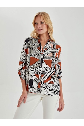 Büyük Geometrik Desen Gömlek 66398 001