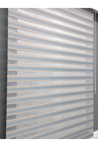 Mavi Bej Geçişli Zebra Stor 120x200 Çok Renkli