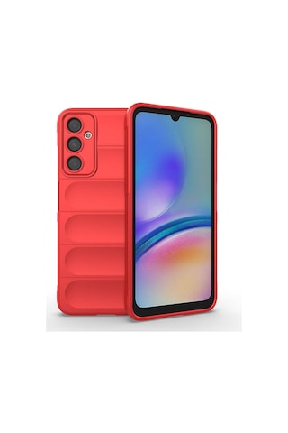 Galaxy A05s Kılıf Esnek Tpu Oyuklu Arka Yüzey Tasarımlı Zore Etnik Silikon Kapak Kırmızı