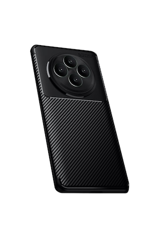 Oppo Reno 11 Fs Kılıf Focus Carbon Desen Silikon Kapak Siyah