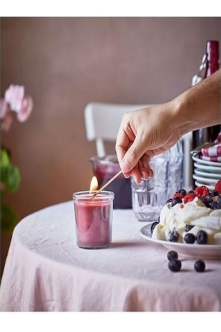 Störtskön Bardakta Yabani Meyveler Kokulu Mum Kırmızı 20 Saat Kırmızı