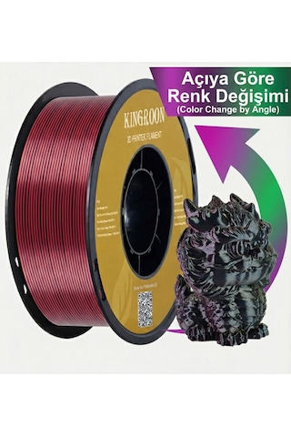 Üç Renkli Silk Pla Filament Altın-fuşya-siyah Canlı Parlak Renk Geçişi 1.75mm 1kg