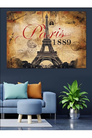 Paris 1889 Hatırası Dekoratif Kanvas - Mdf Ahşap Tablo