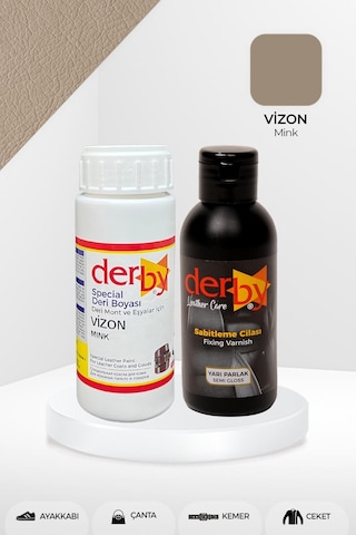 Derby Deri Mont Boyası ve Sabitleme Cilası 100 G Set